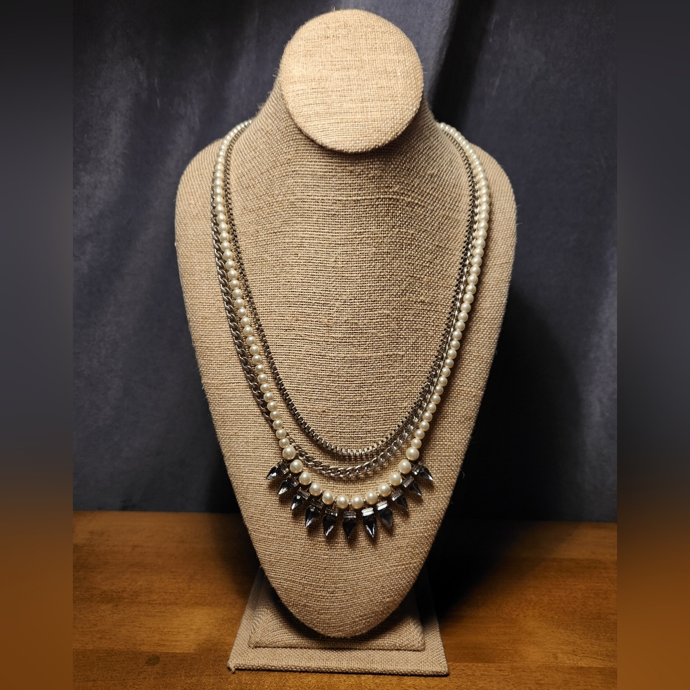 Chloe + Isabel Pearl + Crystal Spike Long Necklace